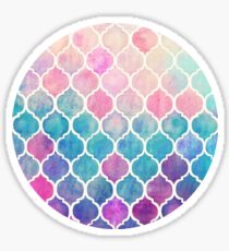 Rainbow Pastel Watercolor Moroccan Pattern Sticker