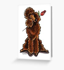 Chocolate Poodle Sweetheart Greeting Card