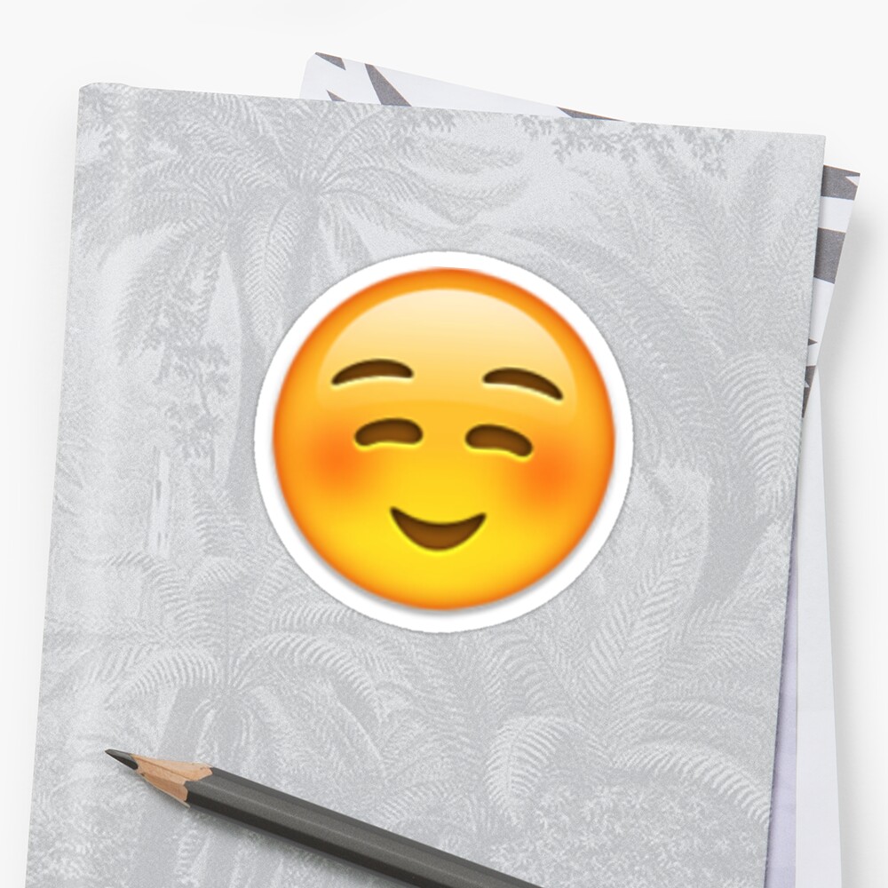 Blush Emoji Sticker Stickers By Kaitlintaylaa Redbubble