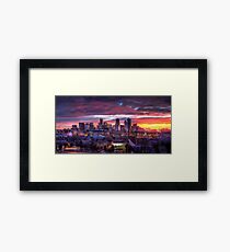 Denver Skyline Sunrise Framed Print