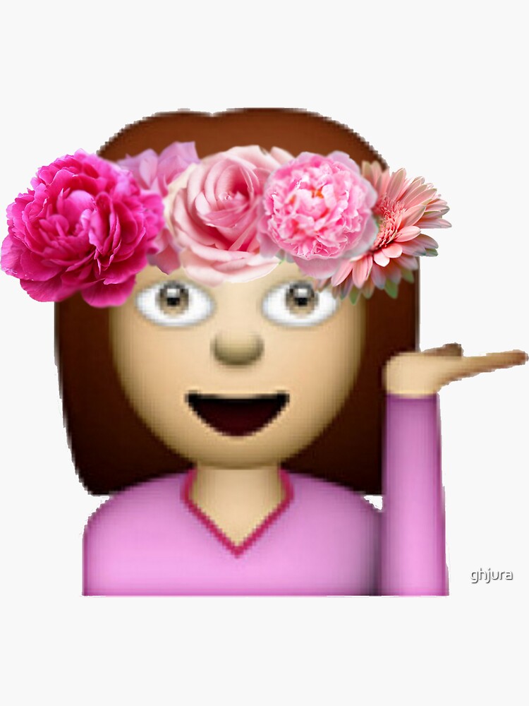"Emoji girl flower" Sticker by ghjura Redbubble