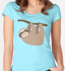 Cute Sloth on a Branch Women's Fitted Scoop T-Shirt