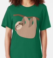 Cute Sloth on a Branch Slim Fit T-Shirt