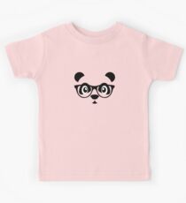 Cute nerd panda Kids Tee