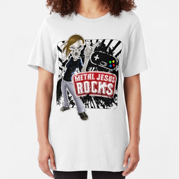 Undead Rocker - Metal Jesus Rocks Slim Fit T-Shirt