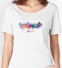 Minsk skyline in watercolor Women's Relaxed Fit T-Shirt