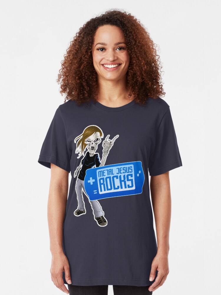 Alternate view of Metal Jesus Portable Slim Fit T-Shirt