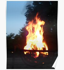beautiful fire at night Poster