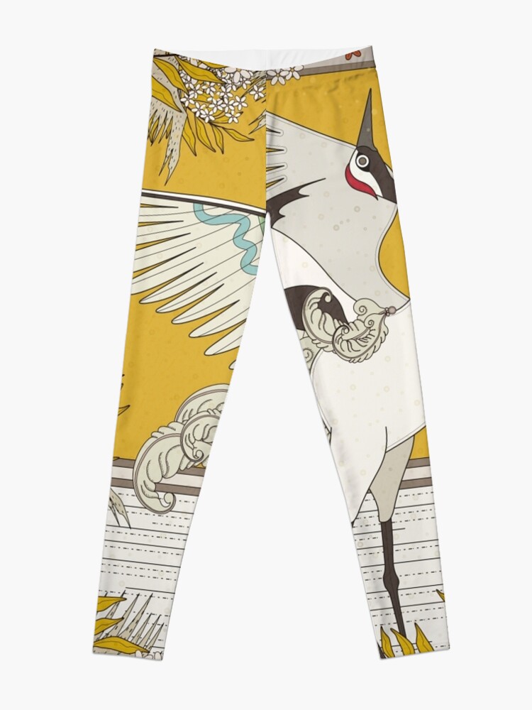 Alternate view of Dancing elegant crane Leggings