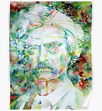 MARK TWAIN - watercolor portrait Poster