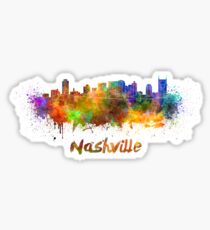 Nashville skyline in watercolor Sticker
