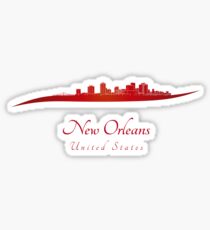 New Orleans skyline in red Sticker