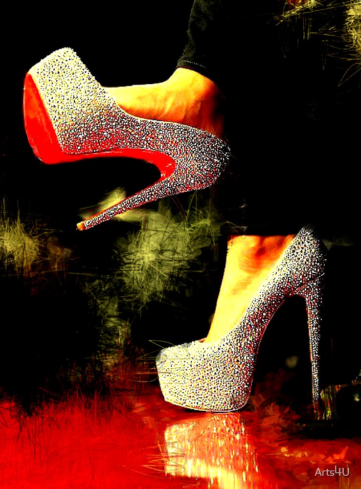 red bottom heels drawing