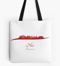 Nice skyline in red Tote Bag
