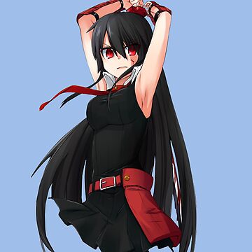 Anime girl red eyes katana black hair akame ga kill Custom Gaming Mat Desk