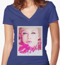 Poloroid Pink Kiss Shirt mit V-Ausschnitt
