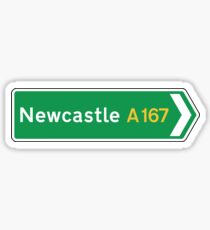 Newcastle, Road Sign, UK Sticker