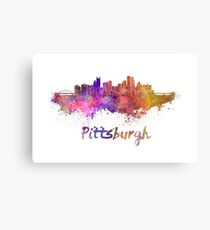 Pittsburgh skyline in watercolor Metal Print