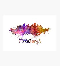Pittsburgh skyline in watercolor Photographic Print