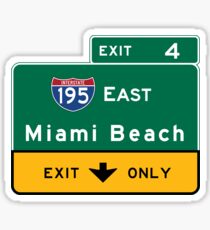 Miami Beach Road Sign, Florida Sticker
