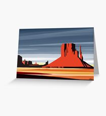 Arizona Desert Landscape Sunset Illustration Greeting Card