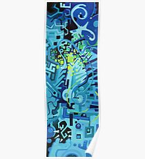 Held Gently in Blue - Abstract Acrylic Canvas Painting Poster