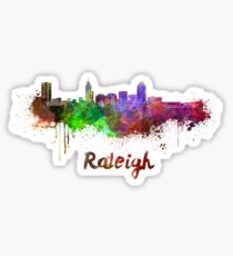 Raleigh skyline in watercolor Sticker