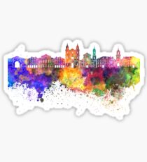Rennes skyline in watercolor background Sticker