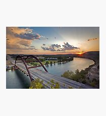 Pennybacker Bridge Summer at Sunset - Austin, Texas Photographic Print
