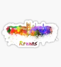 Rennes skyline in watercolor Sticker