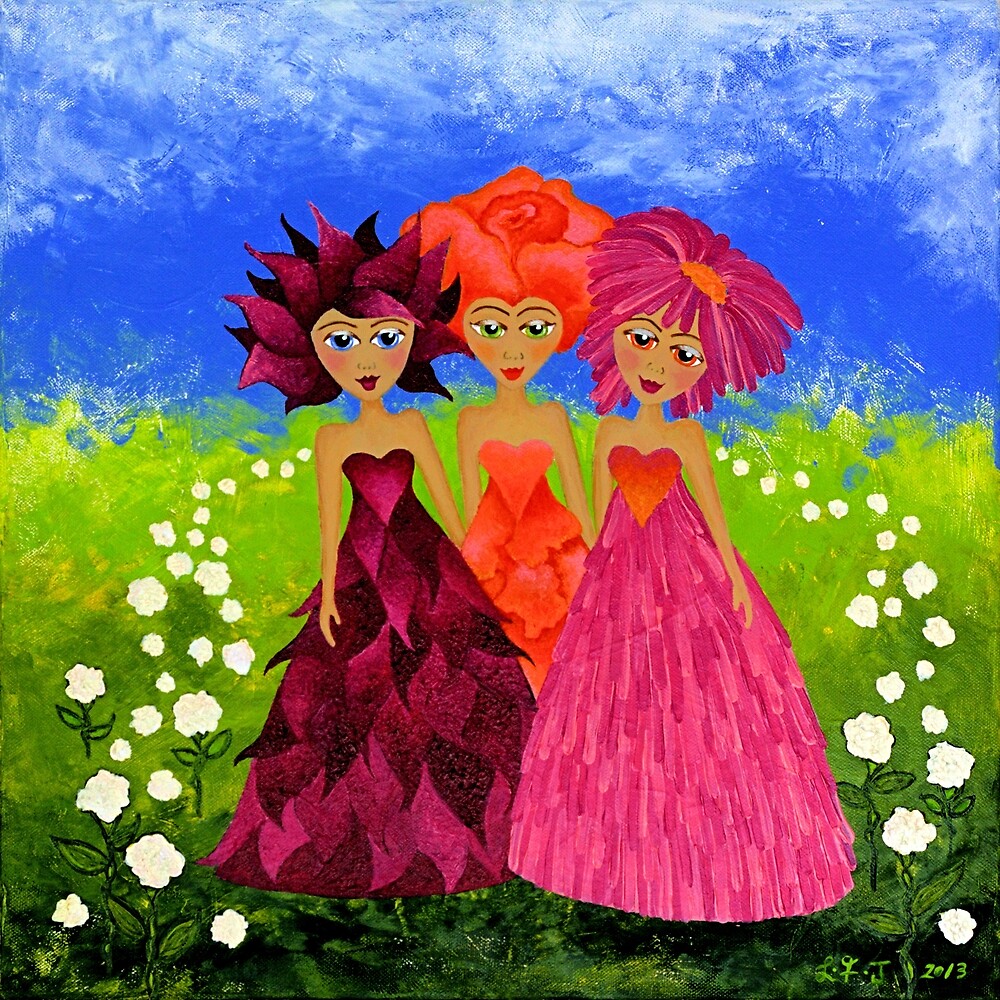 "Flower Sisters" by Lisafrancesjudd Redbubble