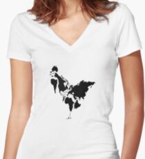 Continent Chicken Women's Fitted V-Neck T-Shirt