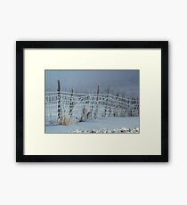 Frosty Fence Framed Print