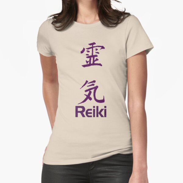 Reiki Symbol In Purple Fitted T-Shirt