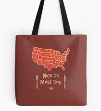 Nice to Meat You USA Map Tote Bag