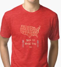 Nice to Meat You USA Map Tri-blend T-Shirt