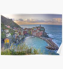 Vernazza Morning Clouds, Cinque Terre, Italy Poster