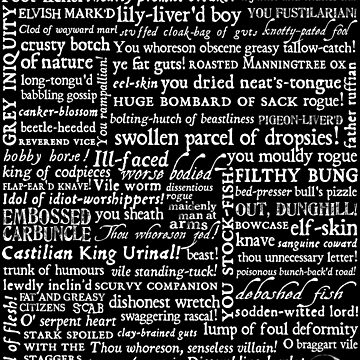 Artwork thumbnail, Shakespeare Insults White Text Edition (by incognita) by incognitagal