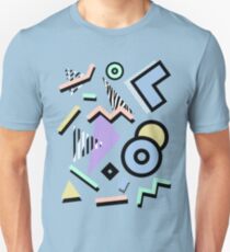 80s Pattern Vaporwave Memphis Pastel Squiggles Slim Fit T-Shirt