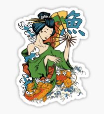Japanese Geisha Koi Sticker