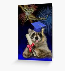 Graduation Raccoon Greeting Card