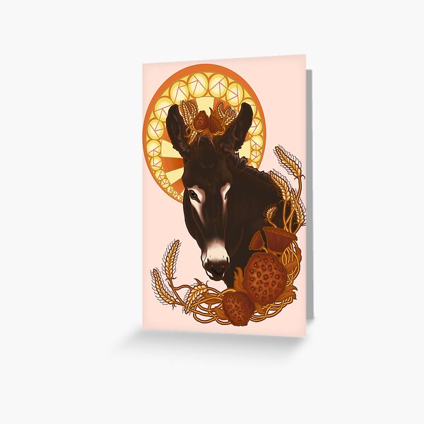 Donkey Nouveau Greeting Card