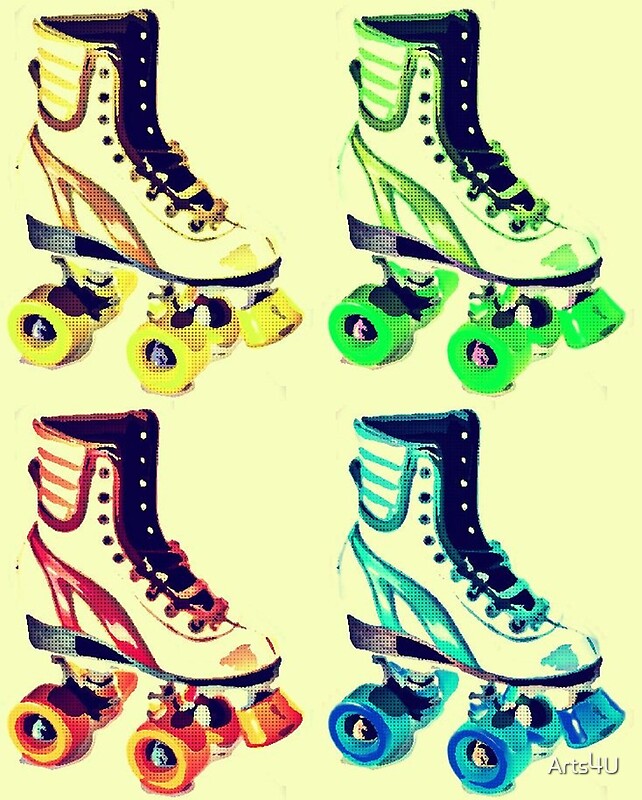 "Vintage Roller Skates Pop Art" by Arts4U Redbubble