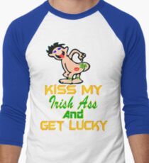 ★ټKiss My Irish Ass and Get Lucky Hilarious Clothing & Stickersټ★ Men's Baseball ¾ T-Shirt