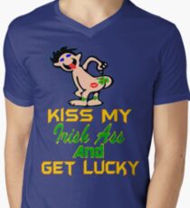★ټKiss My Irish Ass and Get Lucky Hilarious Clothing & Stickersټ★ Men's V-Neck T-Shirt