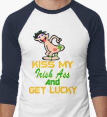 ★ټKiss My Irish Ass and Get Lucky Hilarious Clothing & Stickersټ★ Men's Baseball ¾ T-Shirt