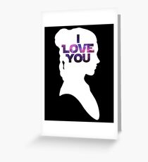 Star Wars Leia 'I Love You' White Silhouette Couple Tee Greeting Card