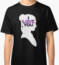 Star Wars Leia 'I Love You' White Silhouette Couple Tee Classic T-Shirt