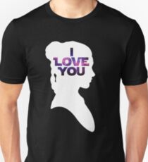 Star Wars Leia 'I Love You' White Silhouette Couple Tee Unisex T-Shirt