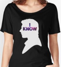 Star Wars Han 'I Know' White Silhouette Couple Tee Women's Relaxed Fit T-Shirt